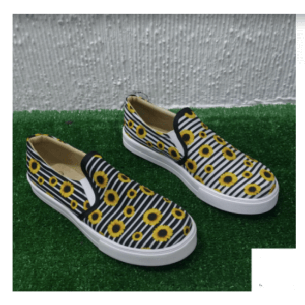 Women's Sneakers with Sunflower Print